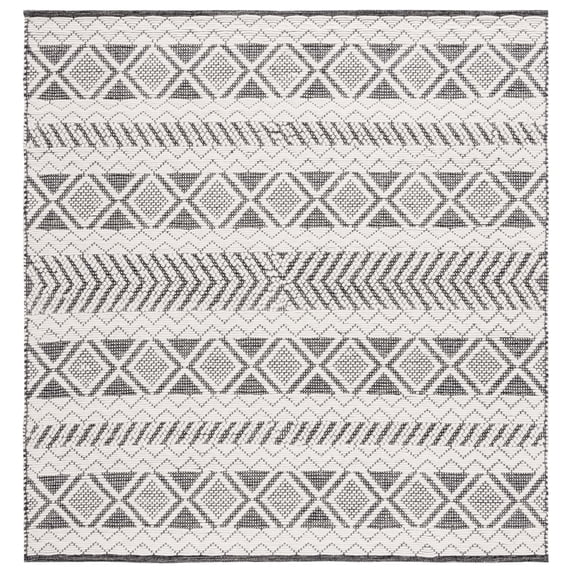 SAFAVIEH Vermont Wenona Aztec Area Rug, Ivory/Black, 6' x 6' Square