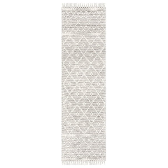 SAFAVIEH Vermont Whitaker Trellis Runner Rug, Ivory/Grey, 2'3" x 8'