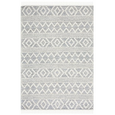 SAFAVIEH Vermont Wichita Aztec Area Rug, Ivory/Blue, 5' x 8'