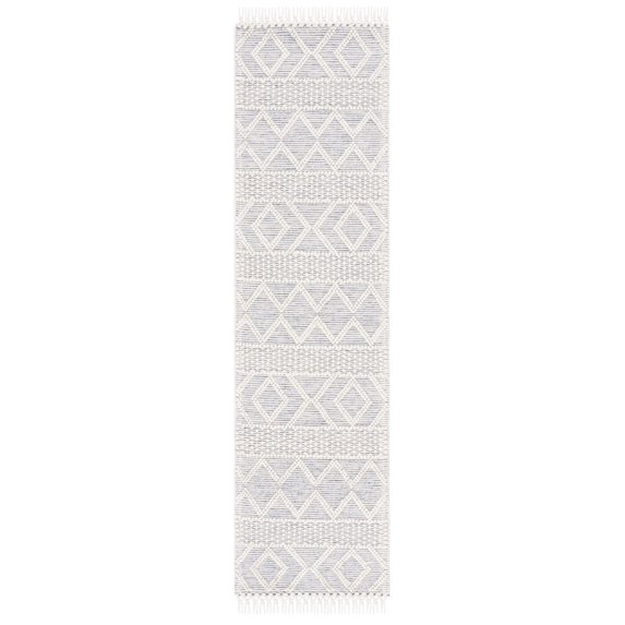 SAFAVIEH Vermont Wichita Aztec Runner Rug, Ivory/Blue, 2'3" x 8'