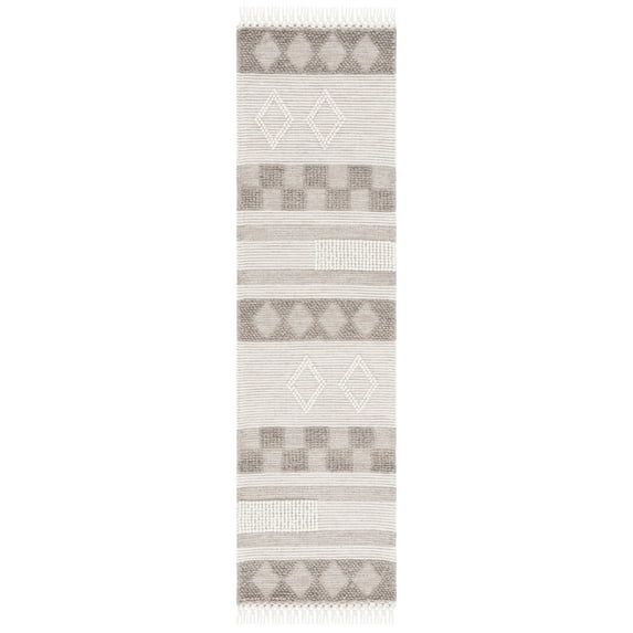 SAFAVIEH Vermont Wilford Trellis Runner Rug, Ivory/Brown, 2'3" x 8'