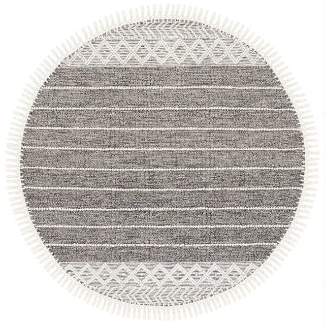 SAFAVIEH Vermont Wilfreda Aztec Area Rug, Black/Ivory, 6' x 6' Round