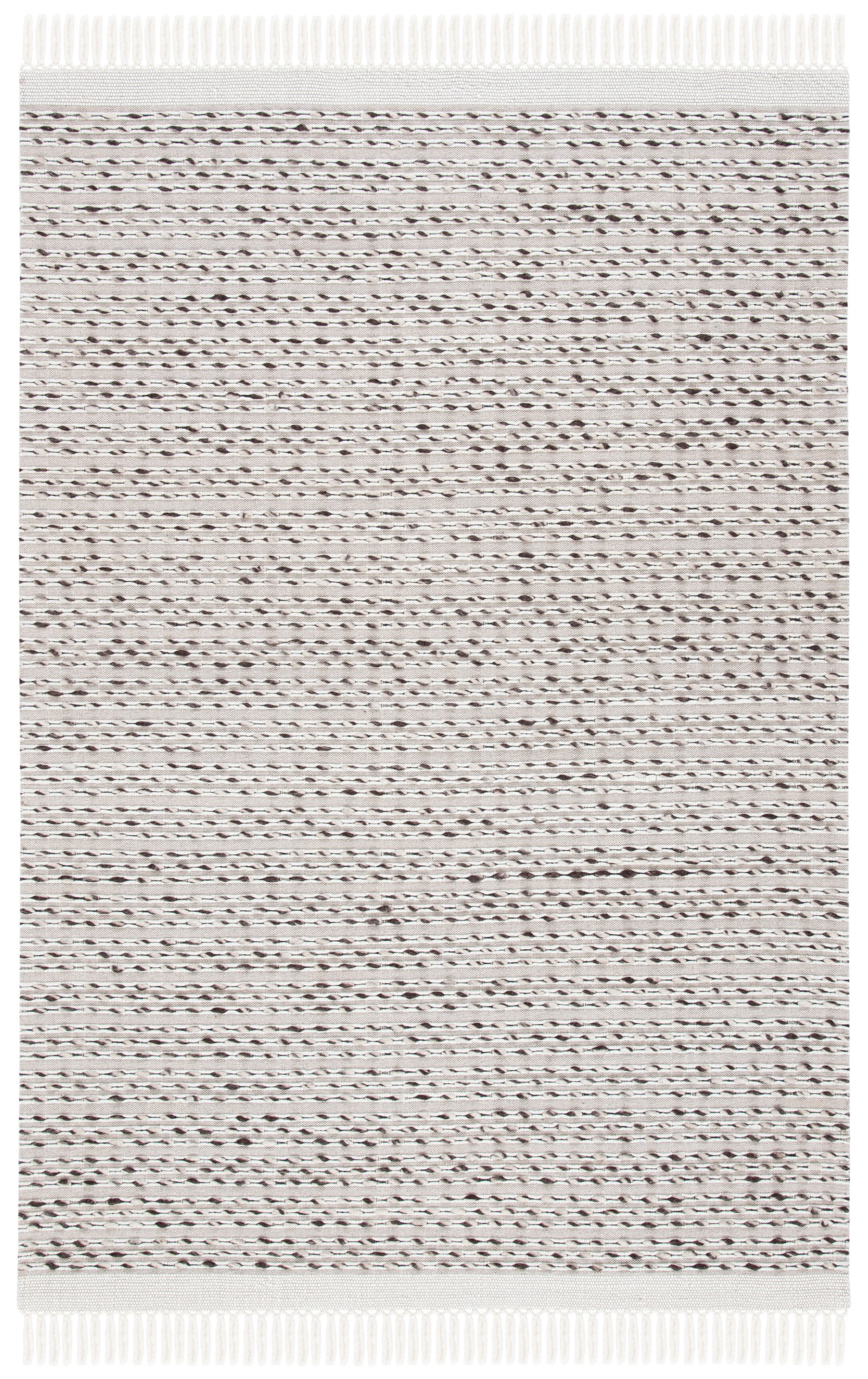 Ivory Hand-Knotted Wool Rectangular Area Rug, 4' x 6'