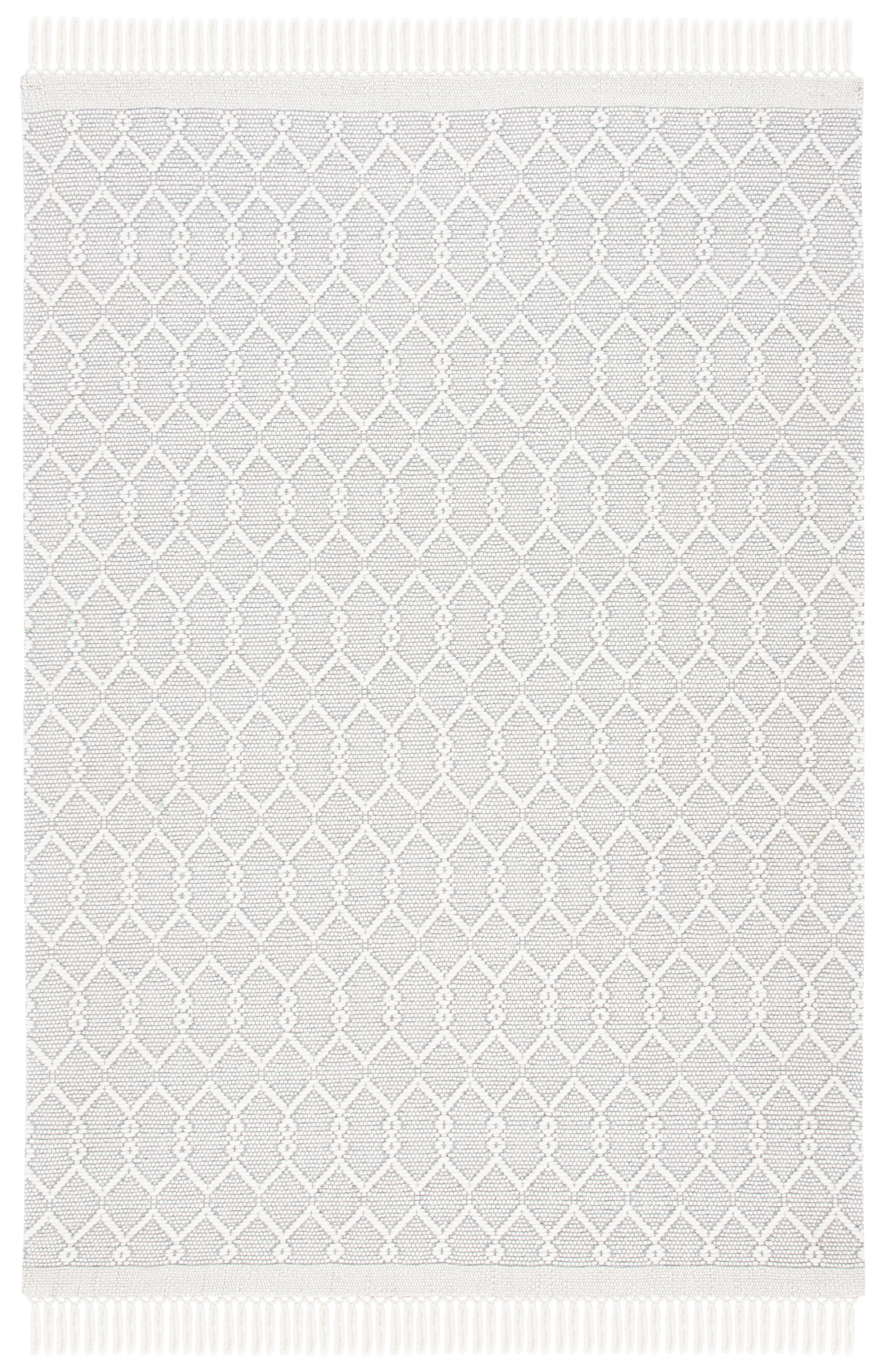 Ivory Trellis Handmade Wool Tufted Area Rug, 6' x 9'
