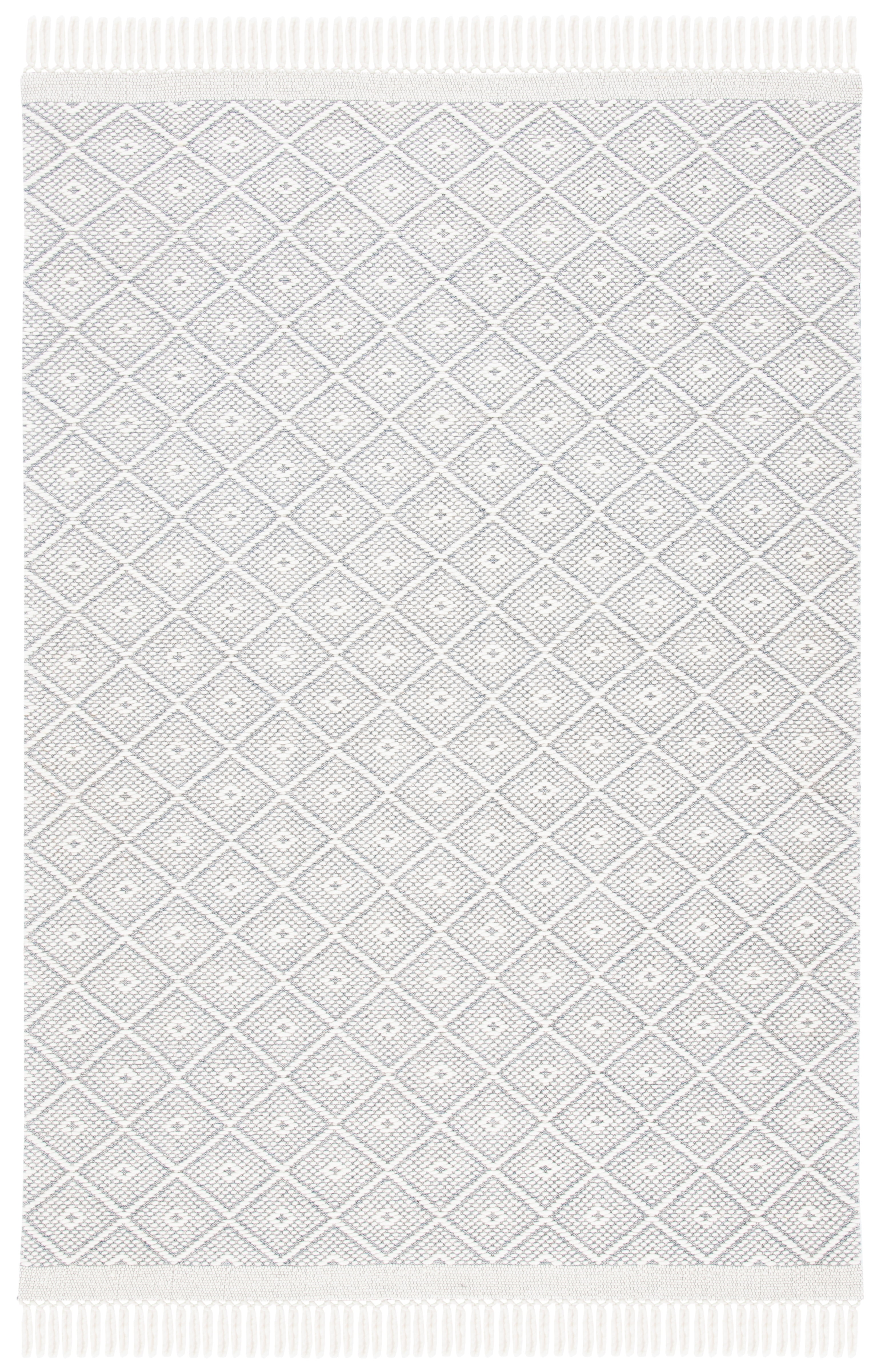 Ivory Hand-Knotted Wool Square Area Rug 3' x 5'