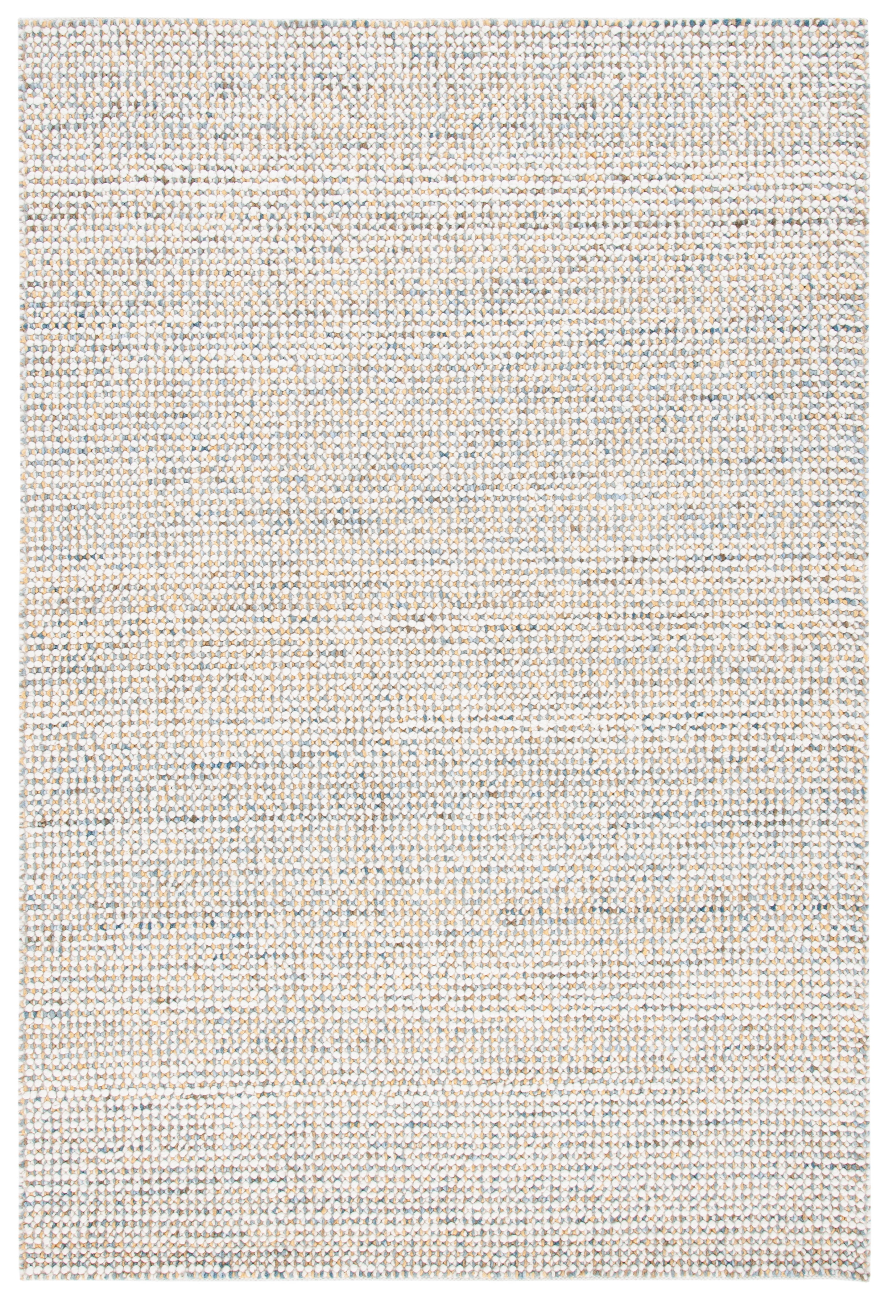 Vermont Hand-Knotted Blue Wool Area Rug, 6' x 9'