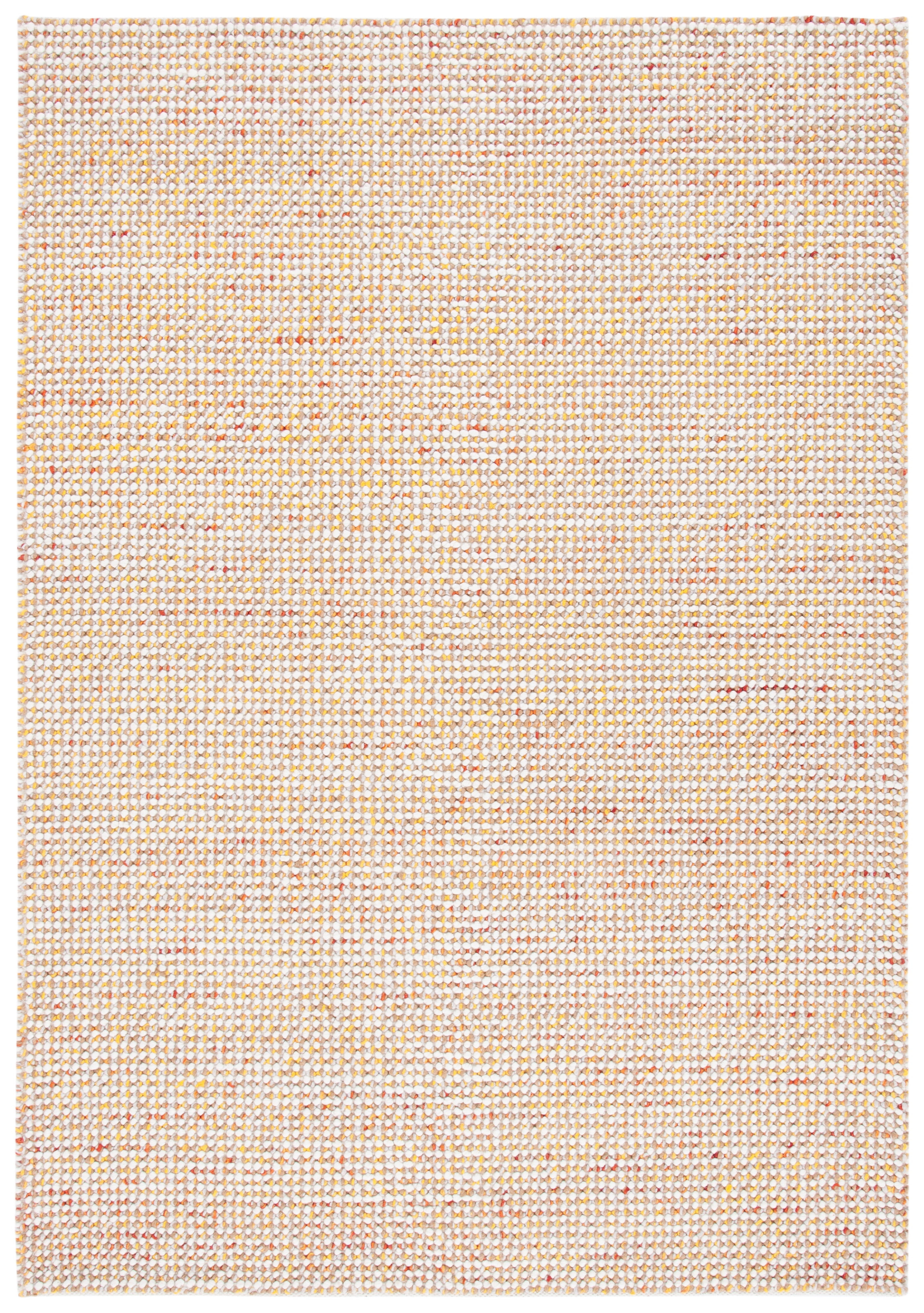 Ivory and Gold Hand-Knotted Wool 8' x 10' Area Rug