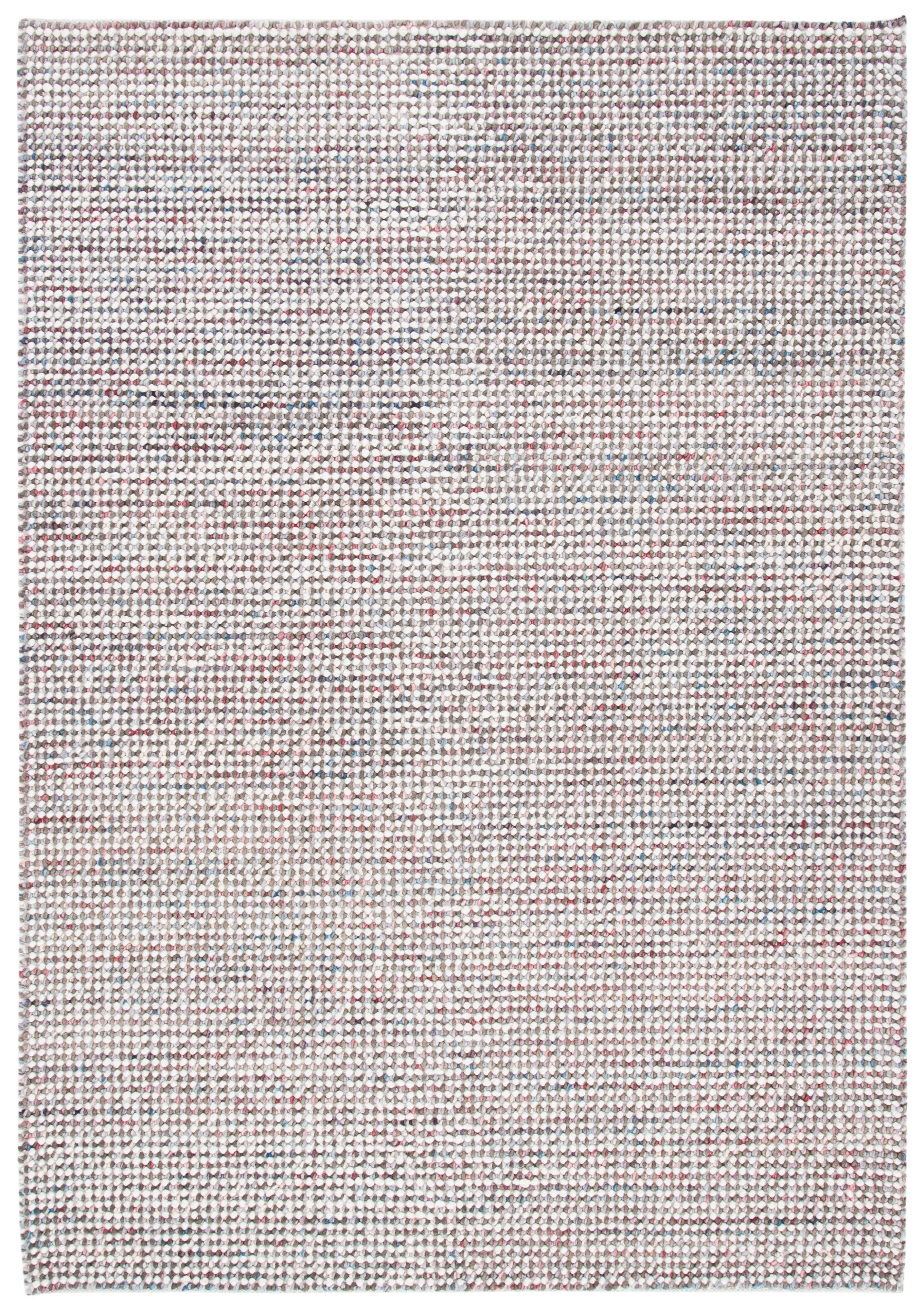 Handmade Ivory and Gray Wool Rectangular Area Rug