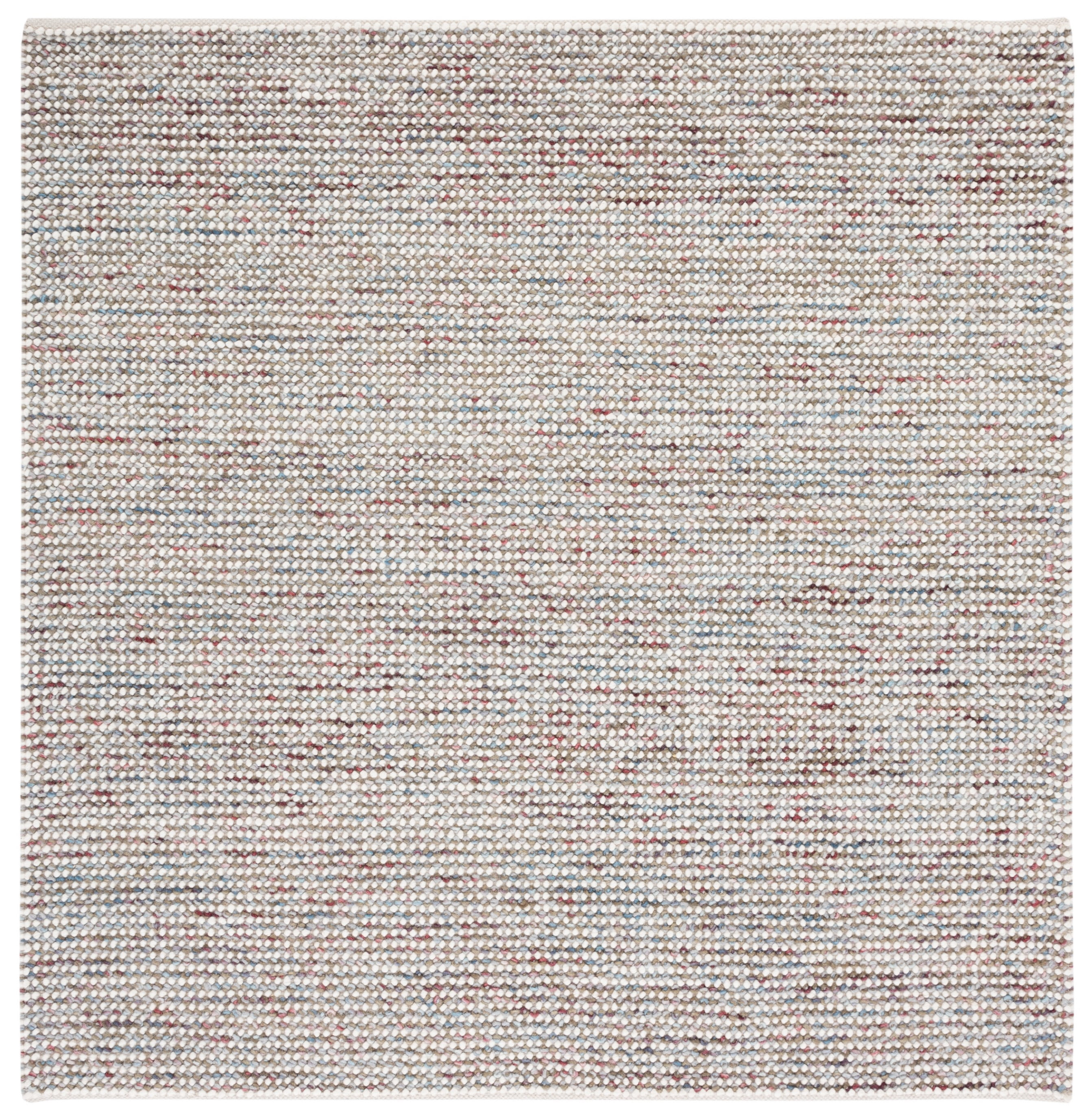 SAFAVIEH Vermont Windsor Solid Area Rug, Ivory/Grey, 6' x 6' Square