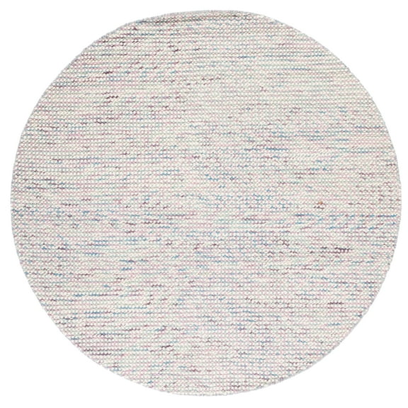 SAFAVIEH Vermont Windsor Solid Area Rug, Ivory/Purple, 6' x 6' Round