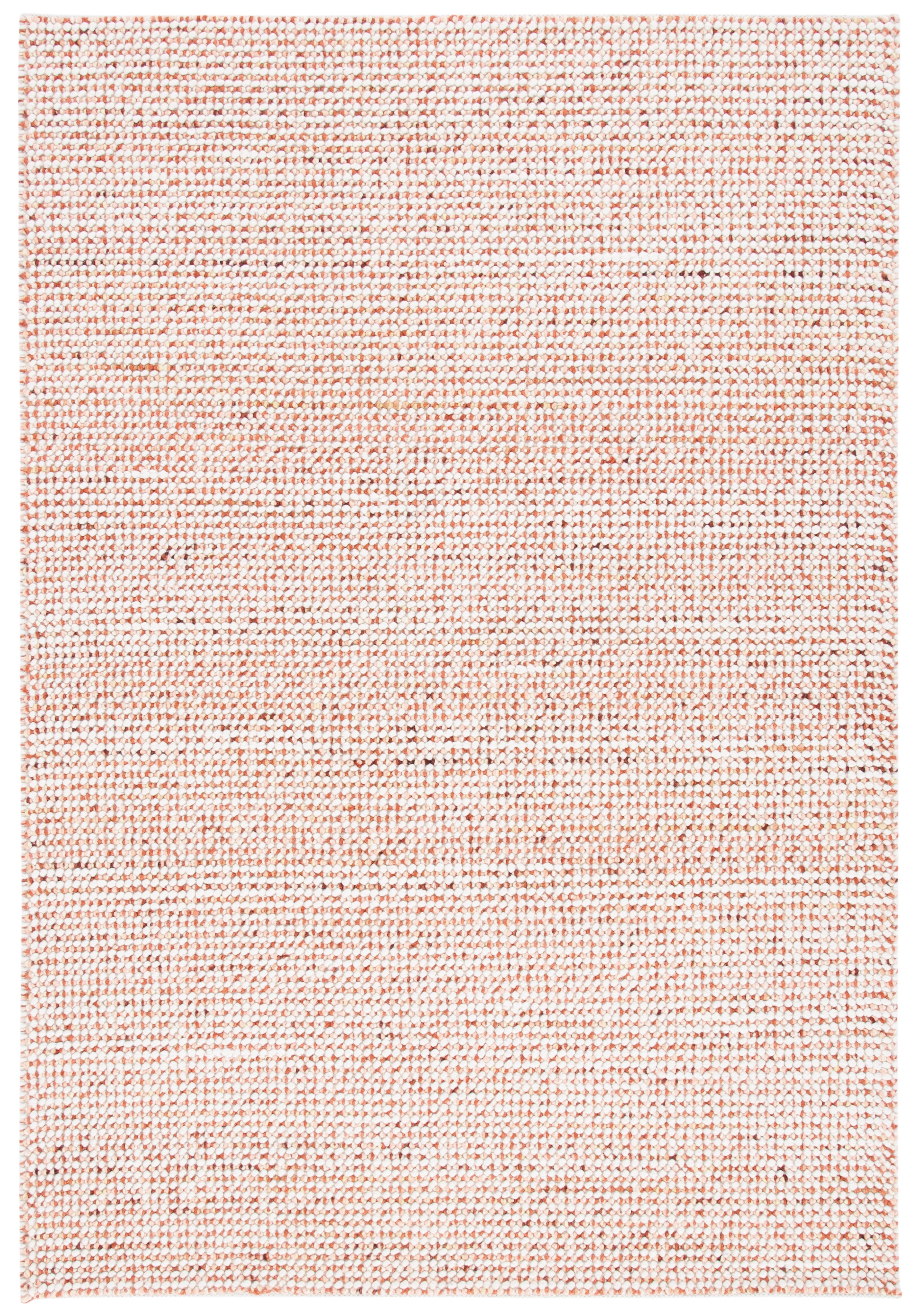 Handmade Ivory and Rust Wool Tufted Reversible 4' x 6' Rug