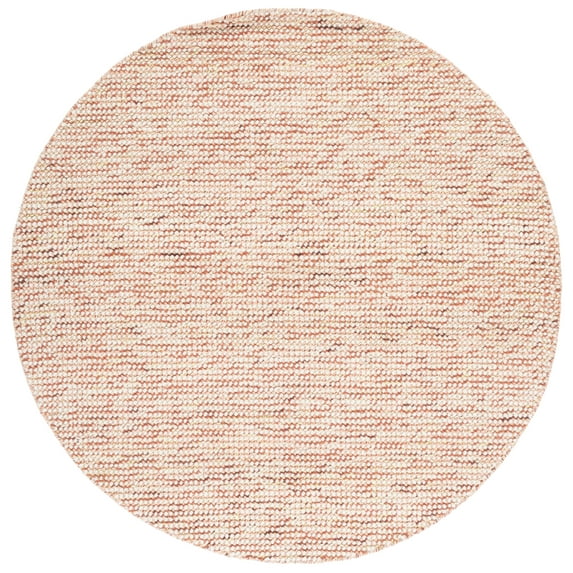 SAFAVIEH Vermont Windsor Solid Area Rug, Ivory/Rust, 6' x 6' Round