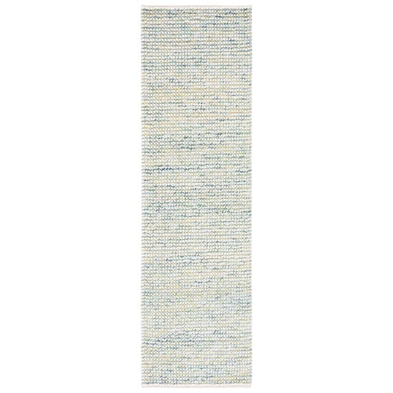 SAFAVIEH Vermont Windsor Solid Runner Rug, Ivory/Blue, 2'3" x 8'