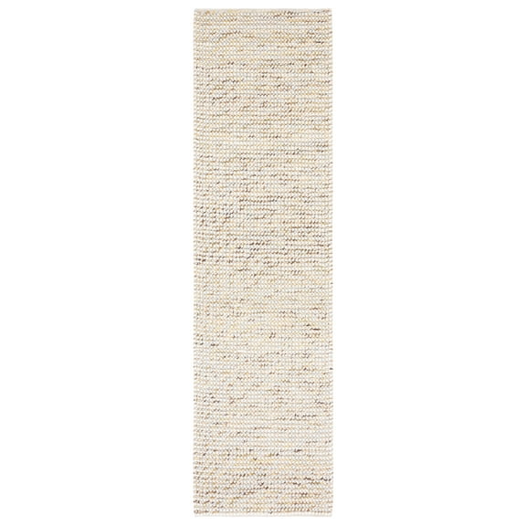 SAFAVIEH Vermont Windsor Solid Runner Rug, Ivory/Silver, 2'3" x 8'