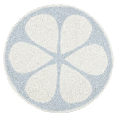 SAFAVIEH Vermont Winston Floral Area Rug, Ivory/Light Blue, 5' x 5' Round