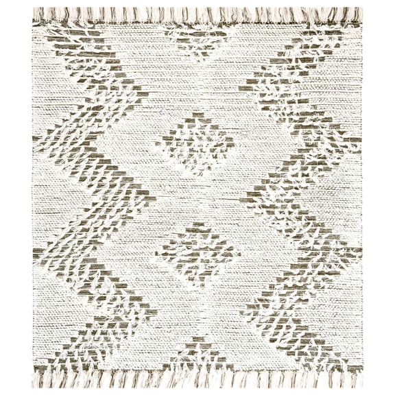 SAFAVIEH Vermont Winthrop Chevron Area Rug, Ivory/Green, 6' x 6' Square