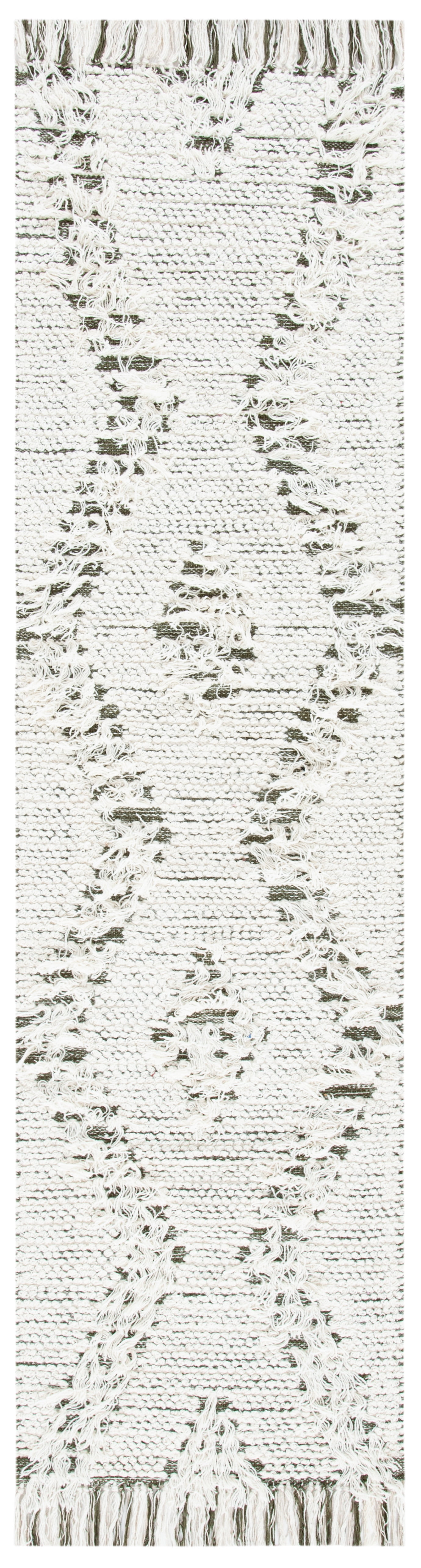 SAFAVIEH Vermont Winthrop Chevron Runner Rug, Ivory/Green, 2'3" x 8'