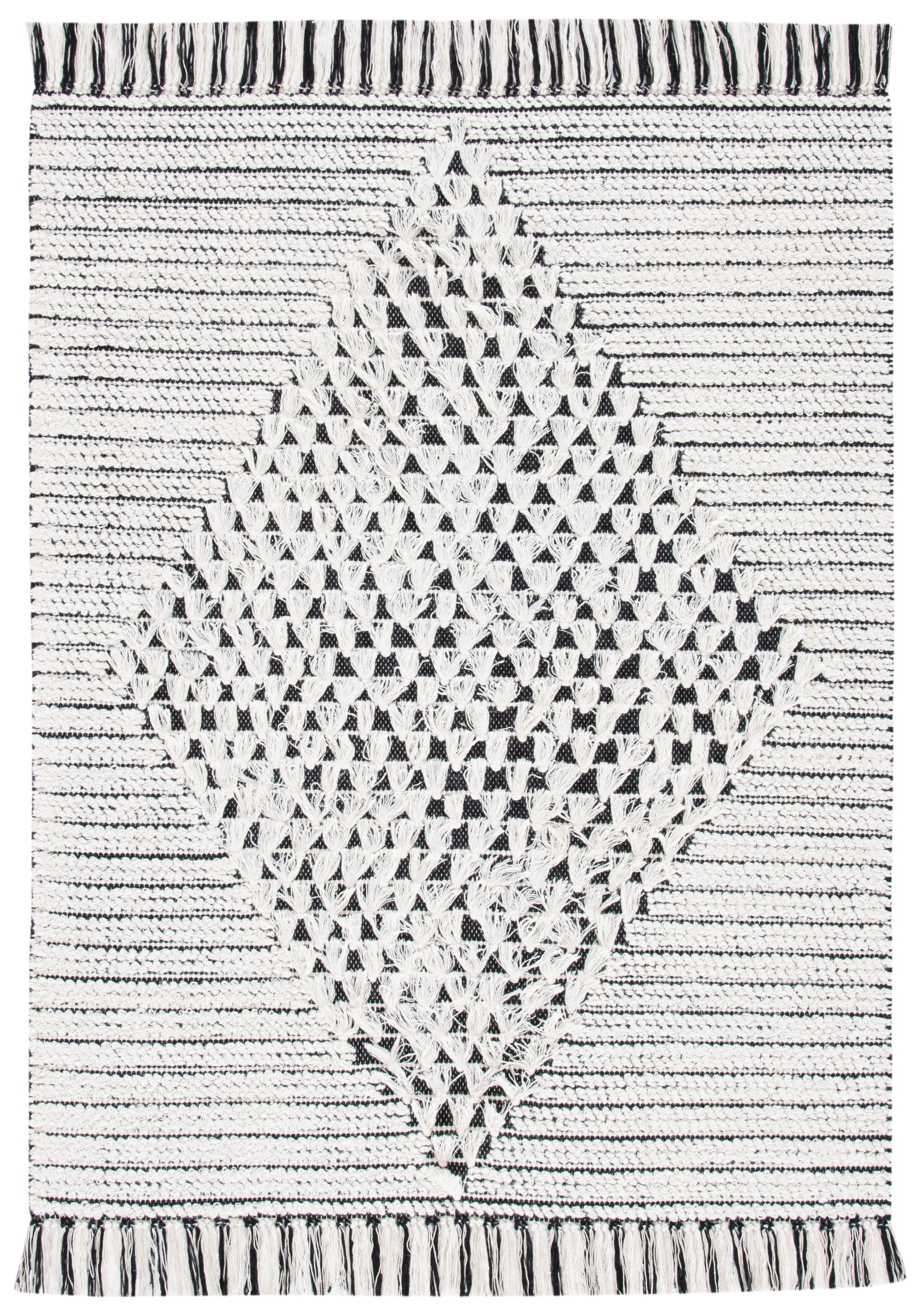SAFAVIEH Vermont Winton Modern Area Rug, Ivory/Black, 4' x 6'