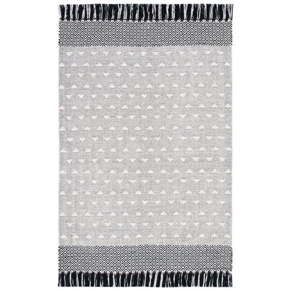 SAFAVIEH Vermont Wyatt Geometric Area Rug, Ivory/Black, 4' x 6'