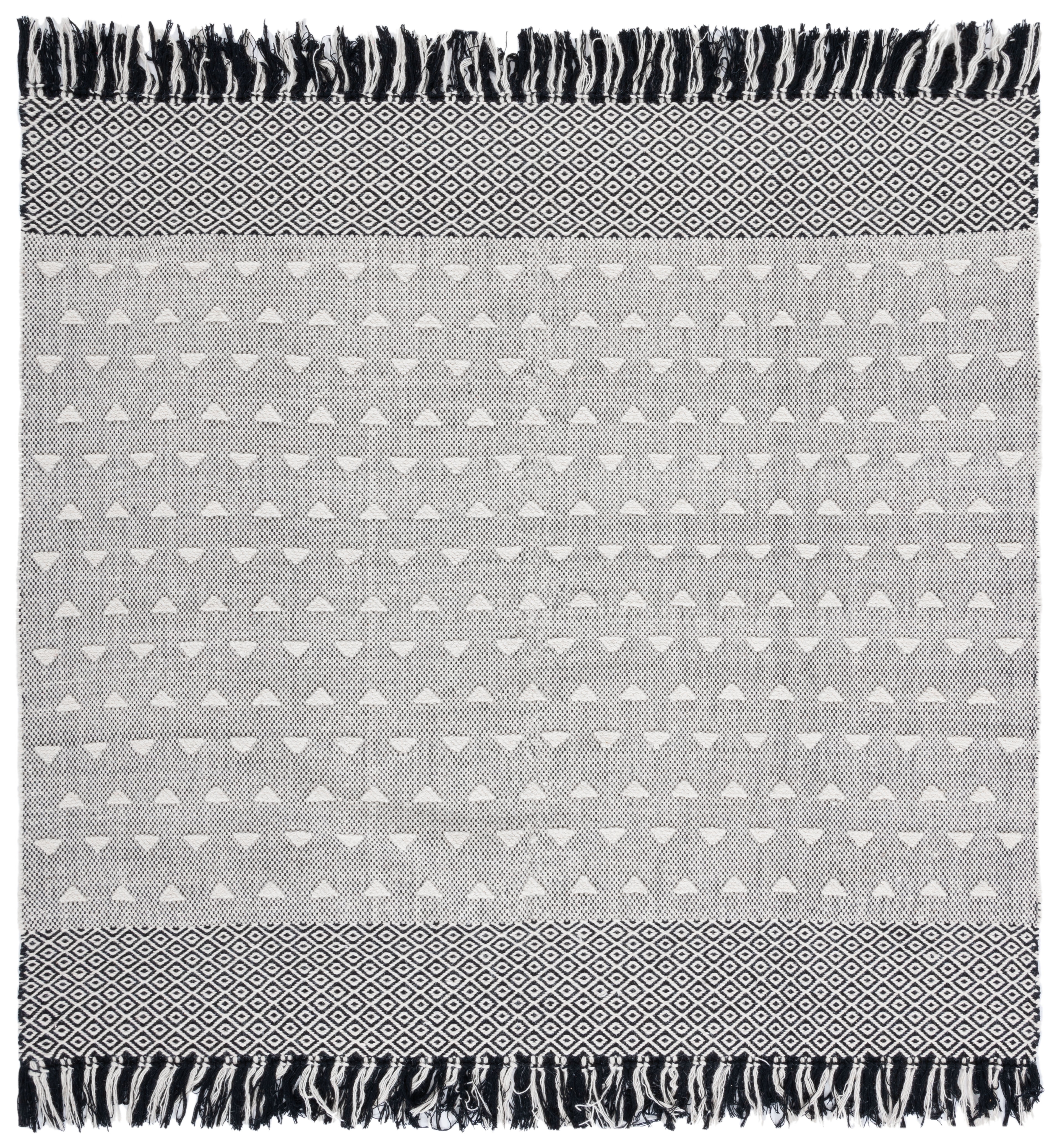 SAFAVIEH Vermont Wyatt Geometric Area Rug, Ivory/Black, 6' x 6' Square
