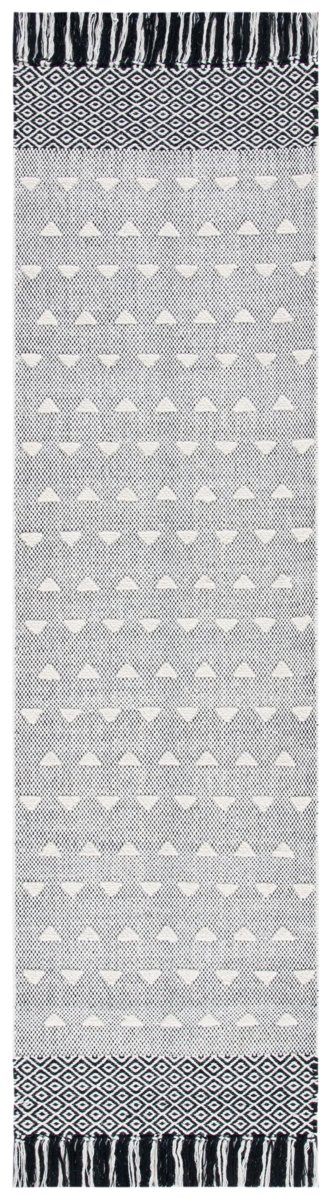 SAFAVIEH Vermont Wyatt Geometric Runner Rug, Ivory/Black, 2'3" x 8'