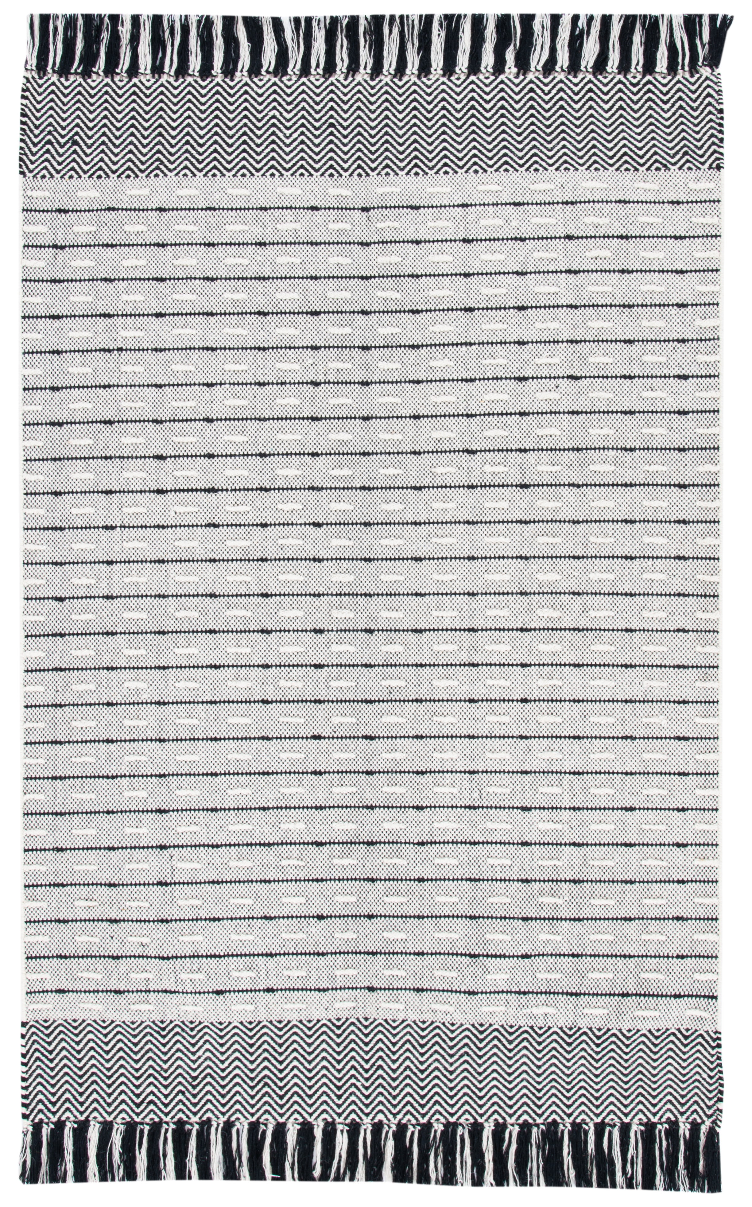 SAFAVIEH Vermont Wynonna Stripe Area Rug, Ivory/Black, 5' x 8'