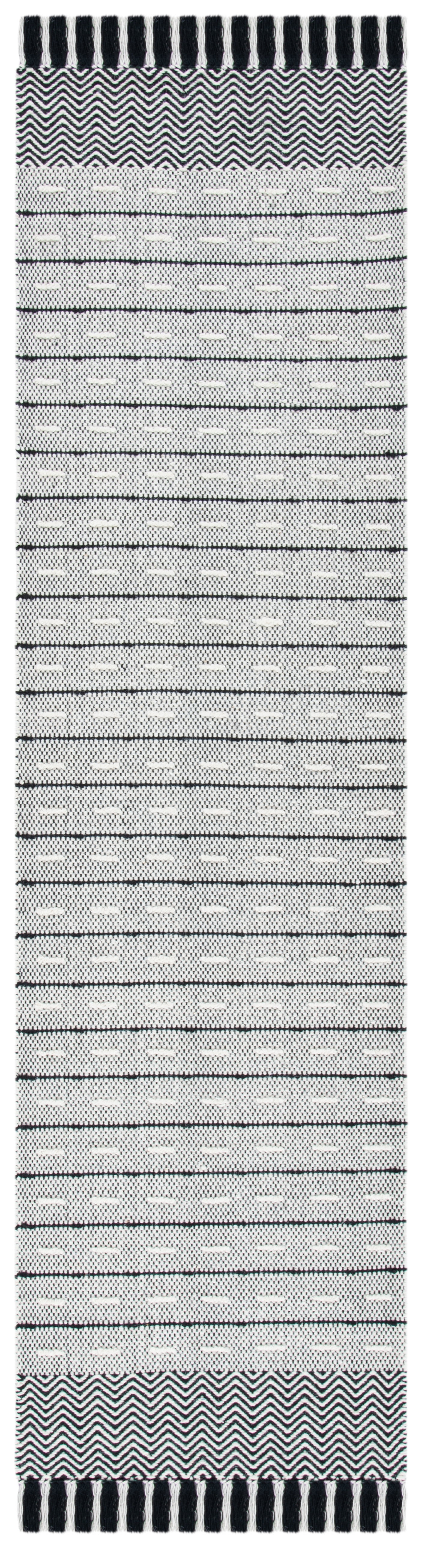 SAFAVIEH Vermont Wynonna Stripe Runner Rug, Ivory/Black, 2'3" x 8'