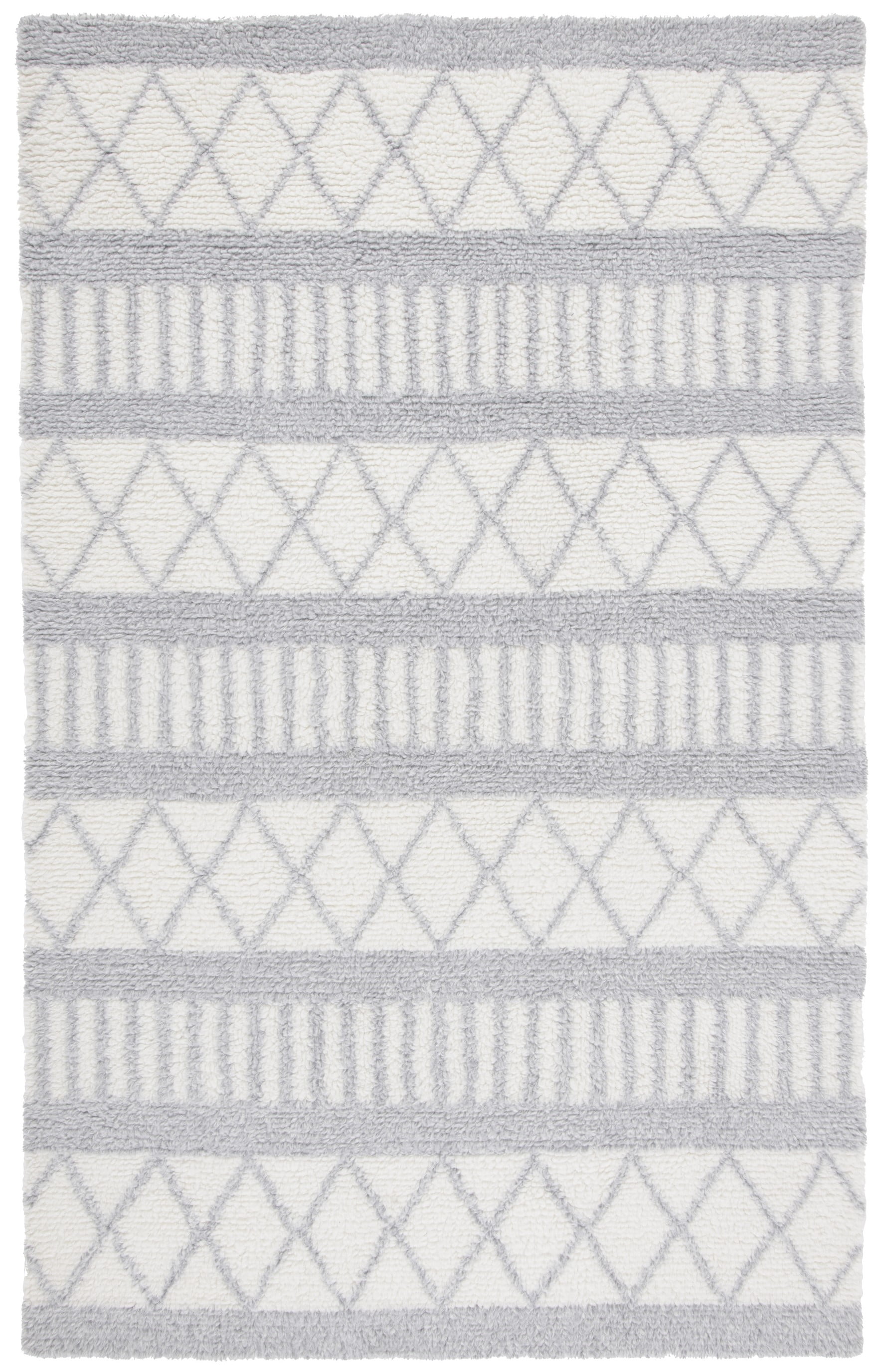 SAFAVIEH Vermont Xzavier Geometric Area Rug, Ivory/Grey, 4' x 6'