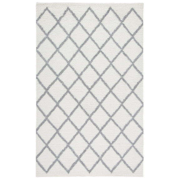 SAFAVIEH Vermont Yadira Trellis Area Rug, Ivory/Grey, 5' x 8'