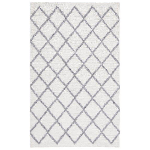 SAFAVIEH Vermont Yadira Trellis Area Rug, Ivory/Grey, 6' x 9'