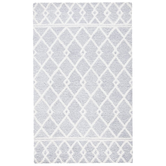 SAFAVIEH Vermont Yasim Ogee Area Rug, Grey/Ivory, 4' x 6'