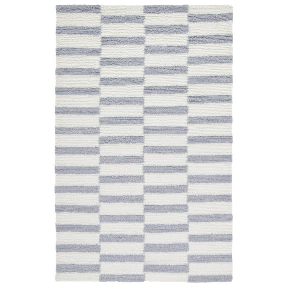 SAFAVIEH Vermont Yasmin Plaid Area Rug, Ivory/Grey, 5' x 8'