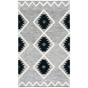 SAFAVIEH Vermont Yolonda Geometric Area Rug, Black/Ivory, 5' x 8'