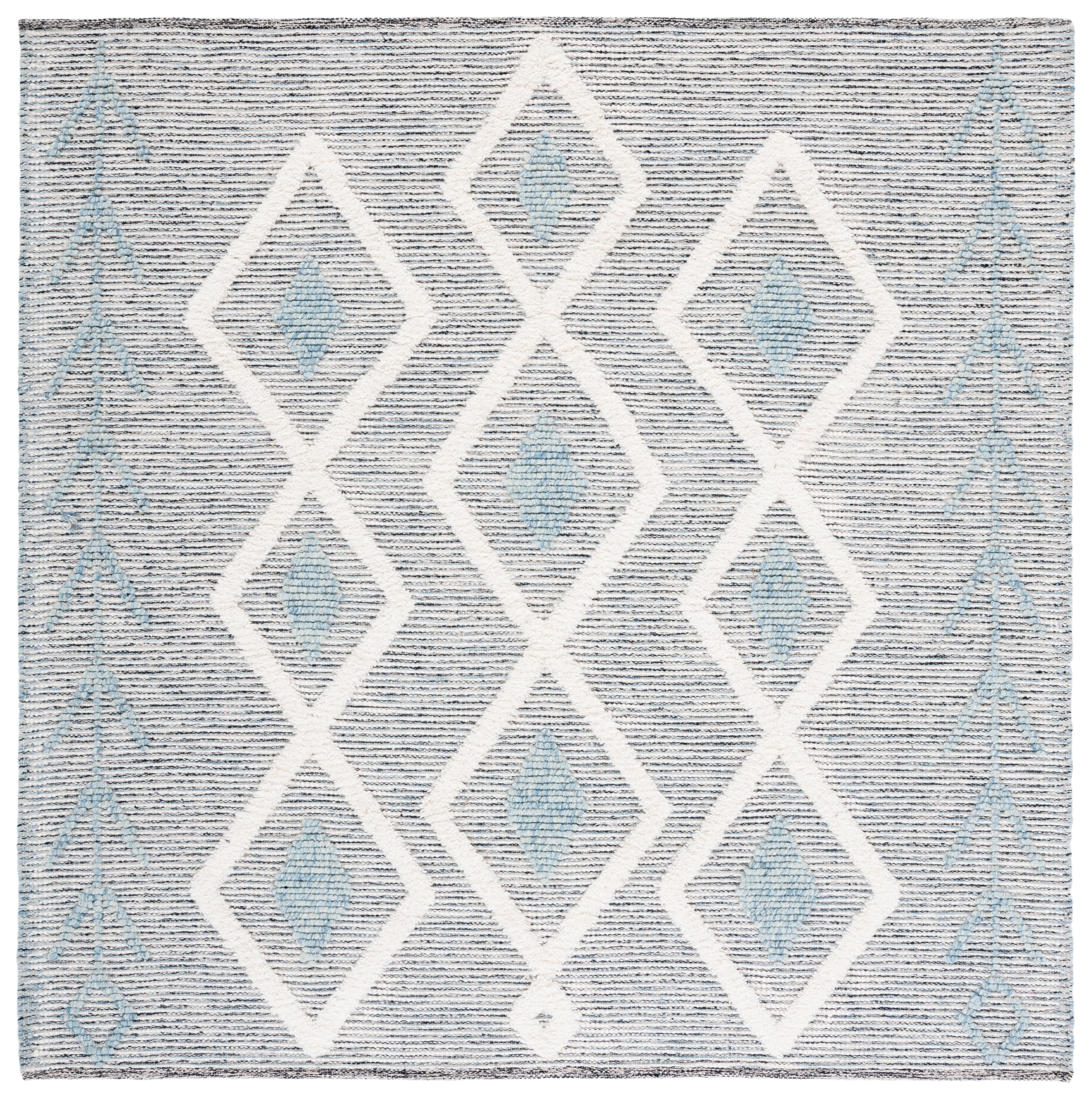 SAFAVIEH Vermont Yorick Geometric Area Rug, Blue/Ivory, 6' x 6' Square