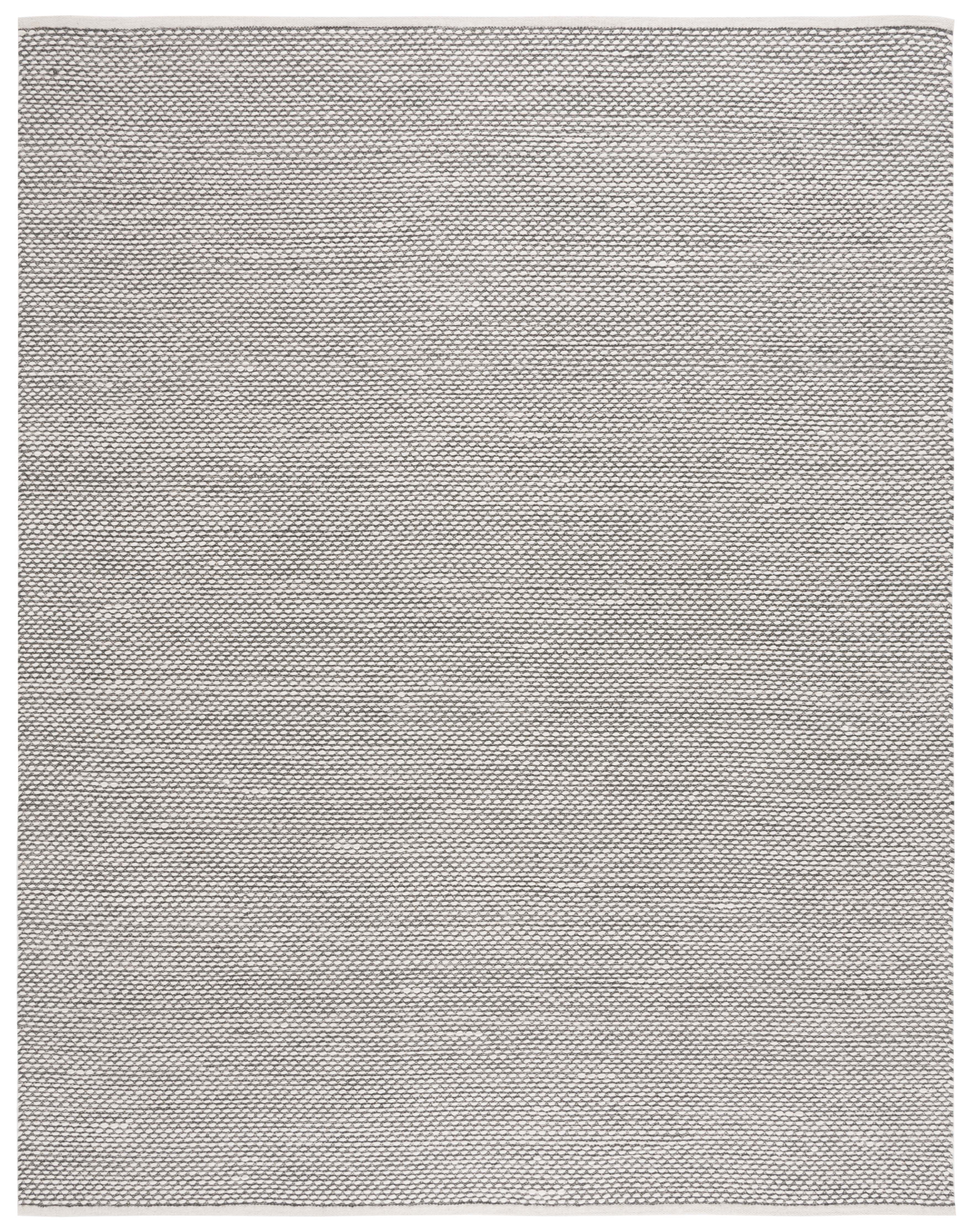 Gray Wool 8' x 10' Handmade Flat Woven Area Rug