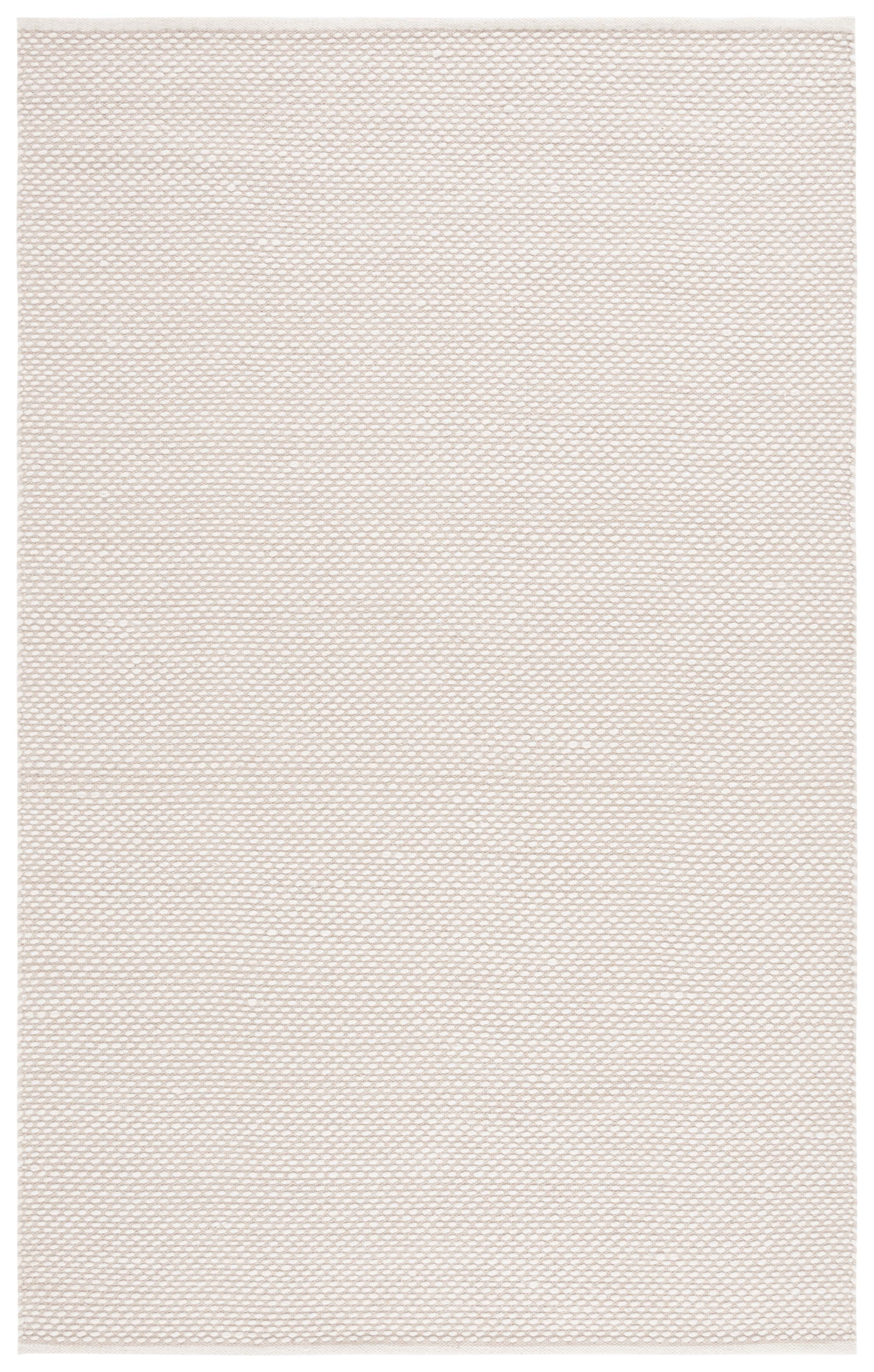 Ivory Handwoven Wool Flat Woven Area Rug, 5' x 8'
