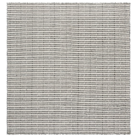 SAFAVIEH Vermont Zachary Striped Area Rug, Black/Ivory, 7' x 7' Square