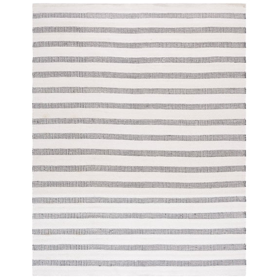 SAFAVIEH Vermont Zahara Striped Area Rug, Black/Ivory, 10' x 14'