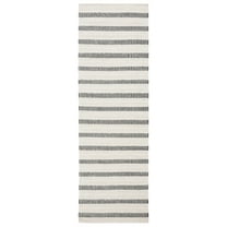 SAFAVIEH Vermont Zahara Striped Runner Rug, Black/Ivory, 2'3" x 7'