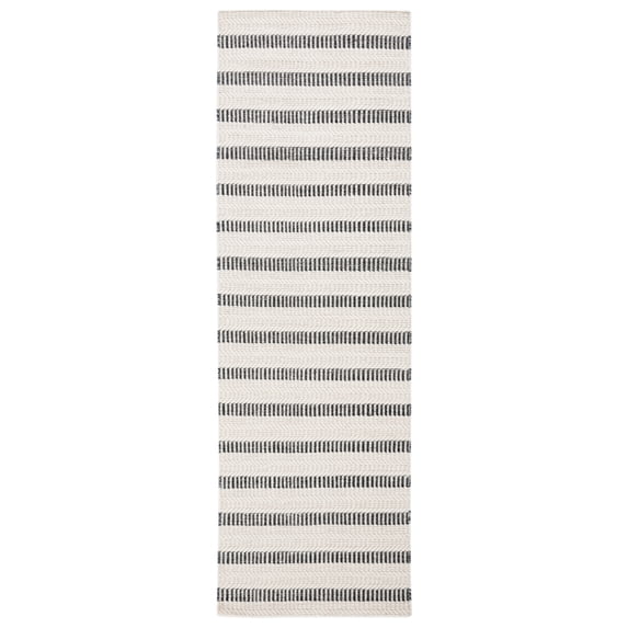 SAFAVIEH Vermont Zahara Striped Runner Rug, Black/Ivory, 2'3" x 8'