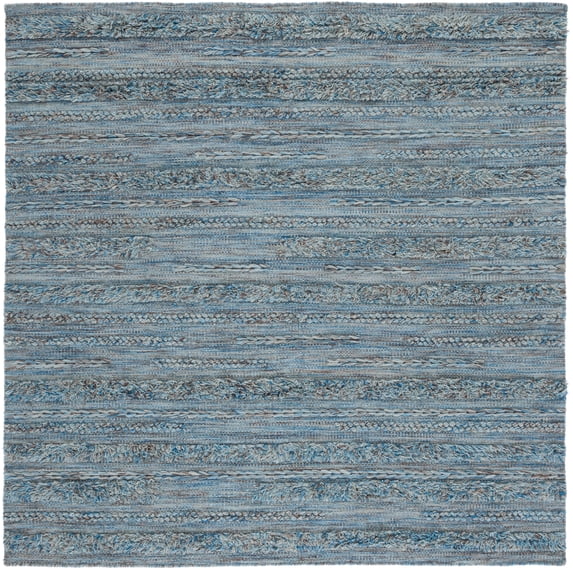 SAFAVIEH Vermont Zavanna Striped Area Rug, Grey/Blue, 6' x 6' Square