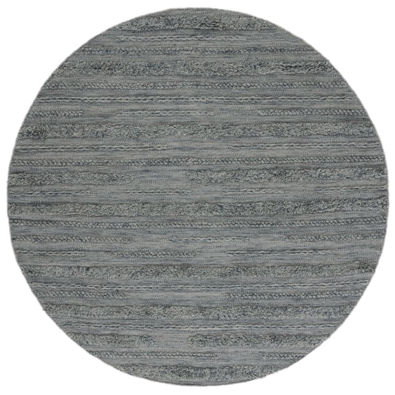 SAFAVIEH Vermont Zavanna Striped Area Rug, Grey/Ivory, 6' x 6' Round
