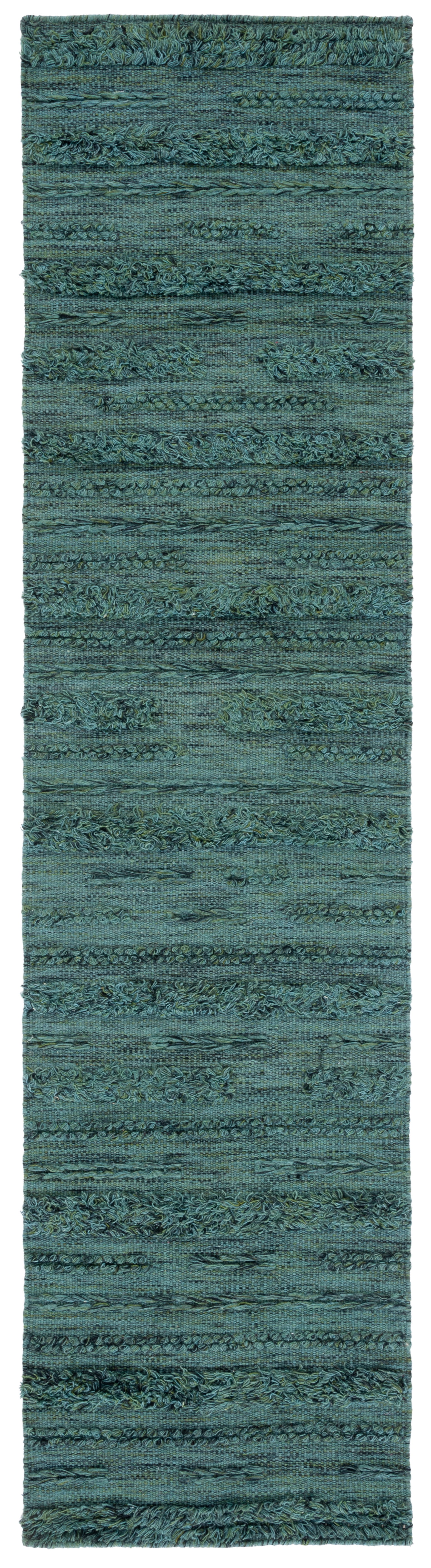SAFAVIEH Vermont Zavanna Striped Runner Rug, Dark Green/Black, 2'3" x 9'