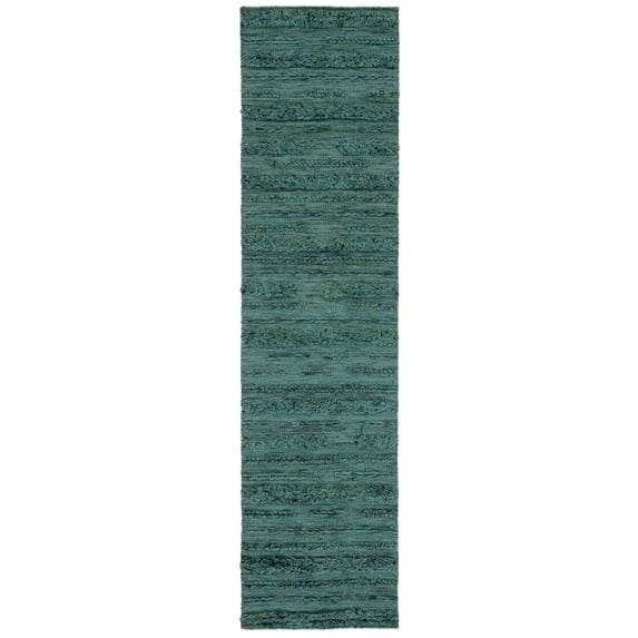SAFAVIEH Vermont Zavanna Striped Runner Rug, Dark Green/Black, 2'3" x 9'