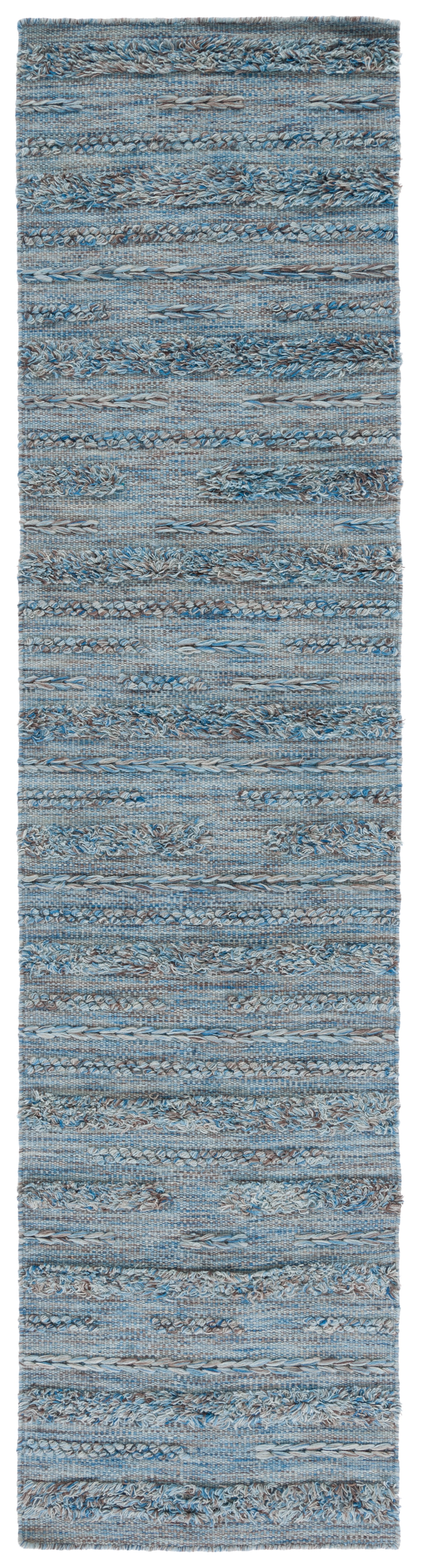 SAFAVIEH Vermont Zavanna Striped Runner Rug, Grey/Blue, 2'3" x 9'