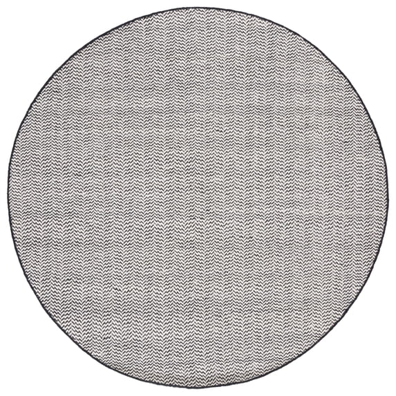 SAFAVIEH Vermont Zavia Chevron Area Rug, Black/Ivory, 6' x 6' Round