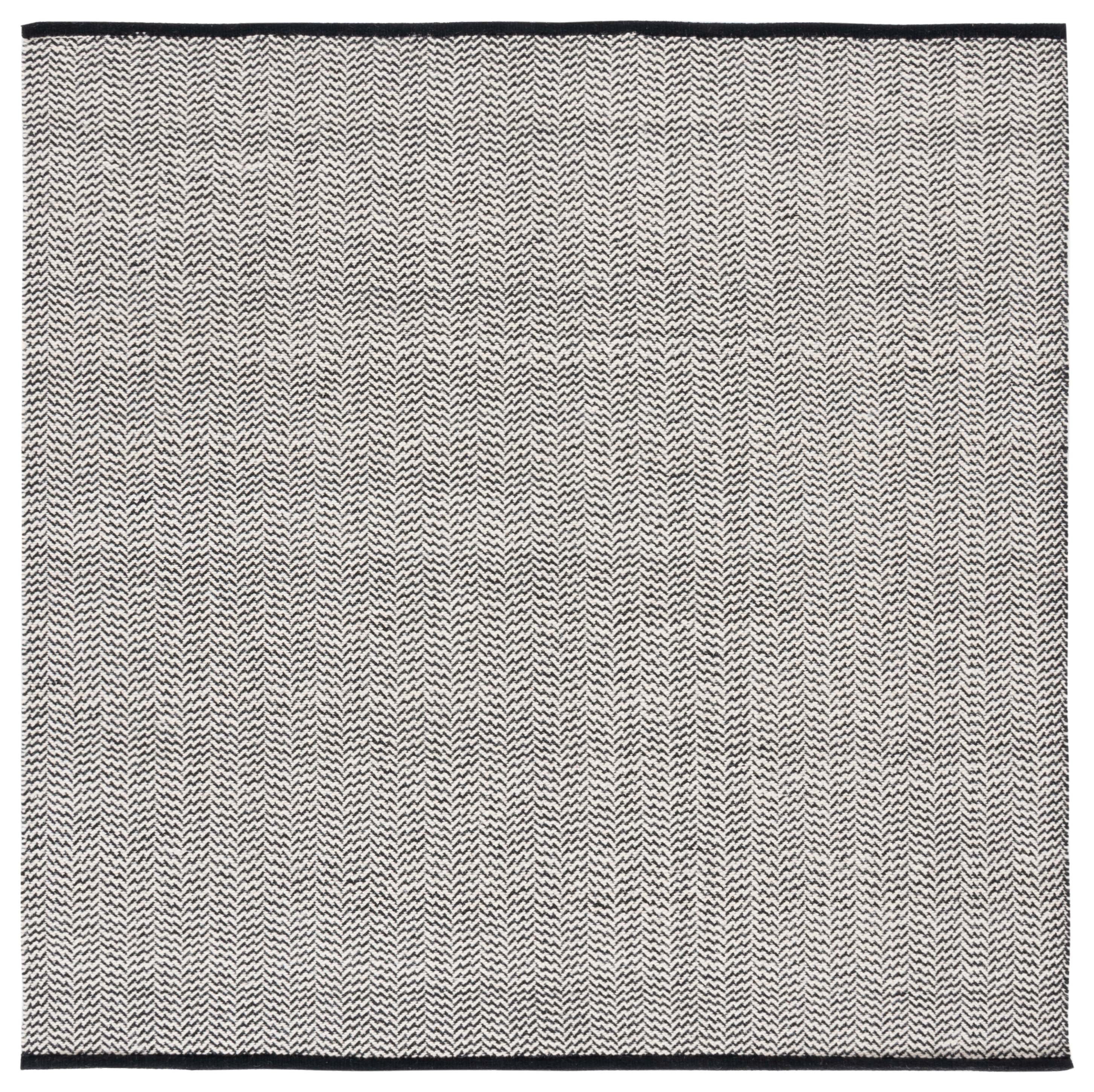 SAFAVIEH Vermont Zavia Chevron Area Rug, Black/Ivory, 6' x 6' Square