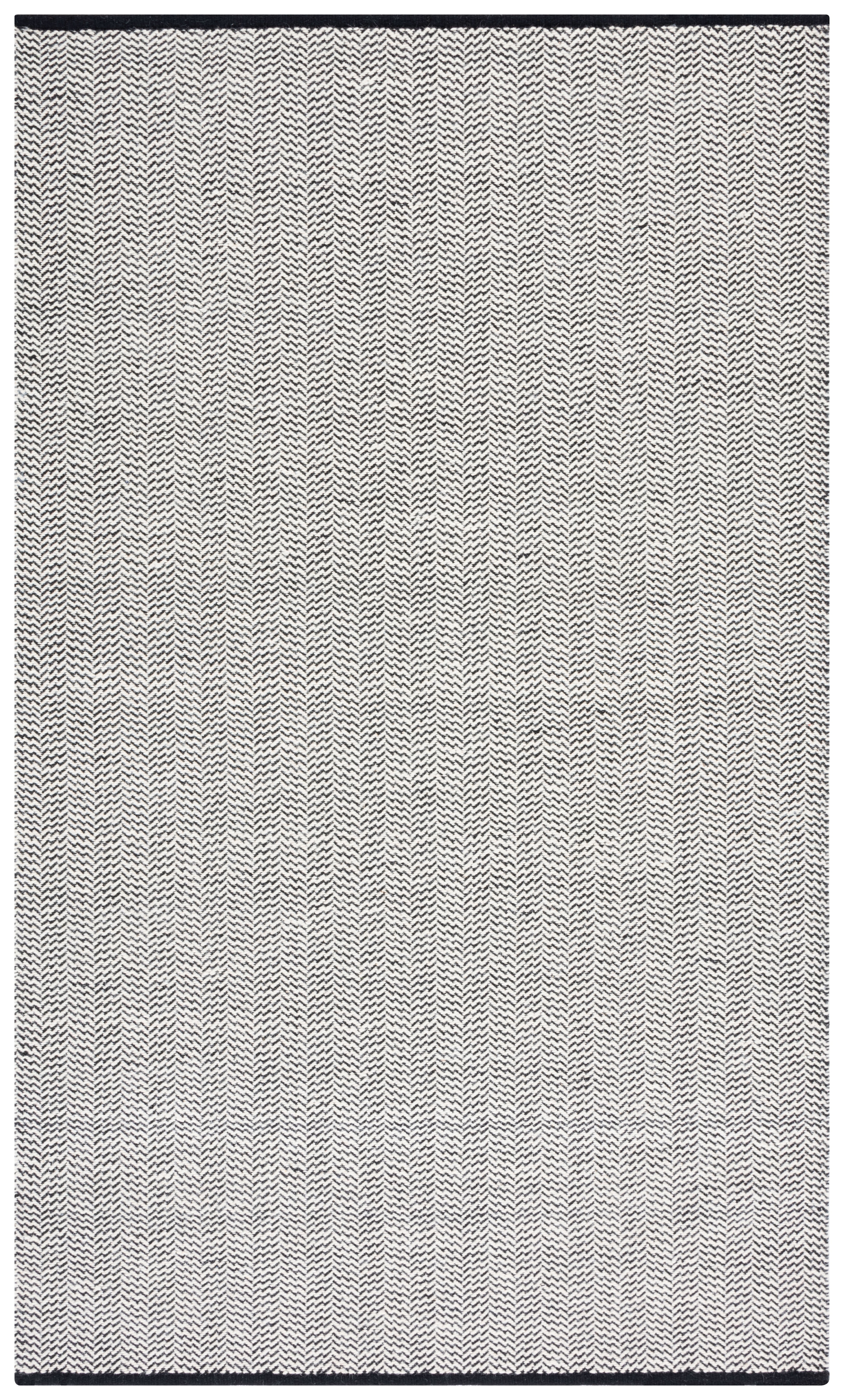 SAFAVIEH Vermont Zavia Chevron Area Rug, Black/Ivory, 6' x 9'