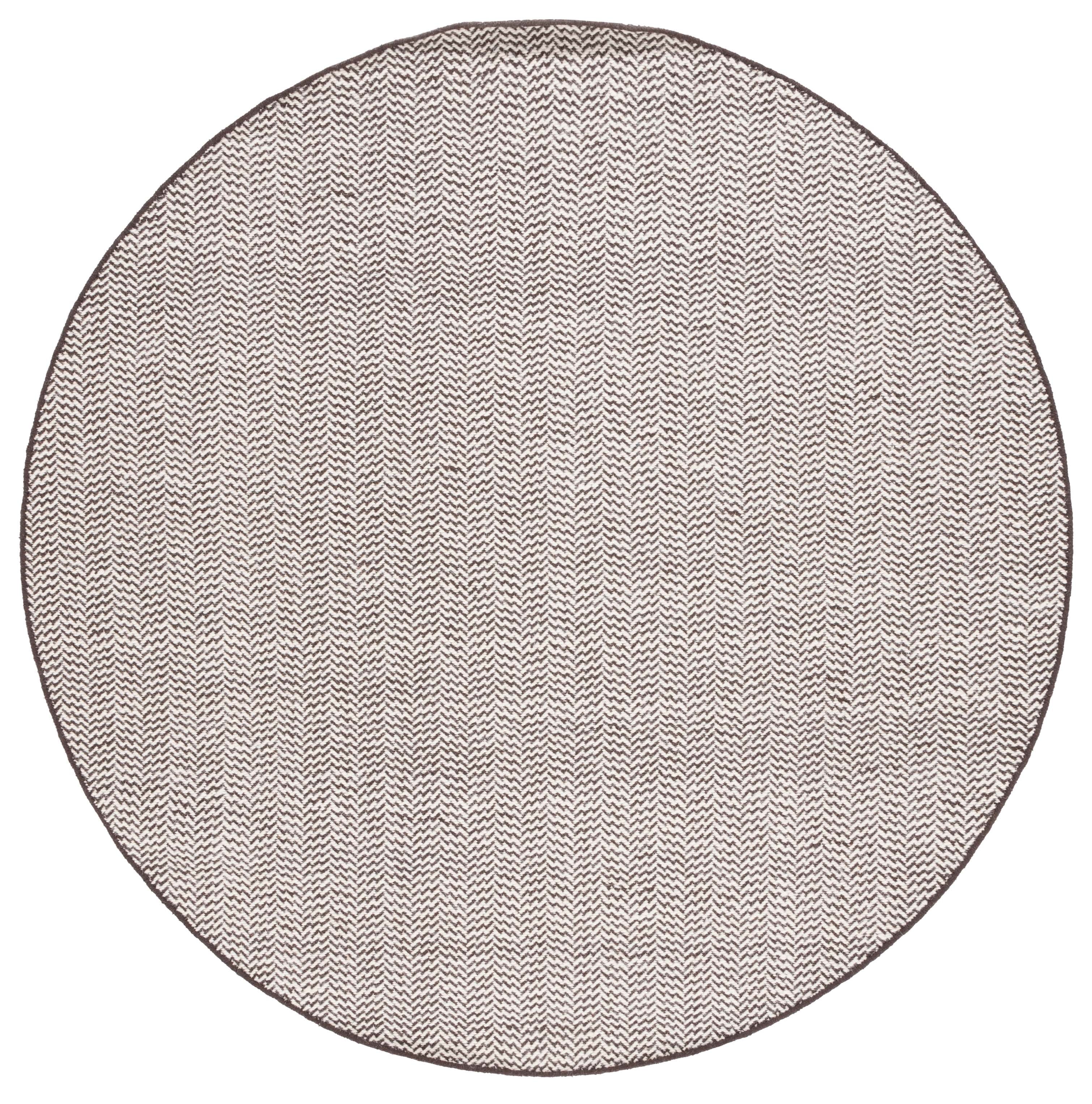 SAFAVIEH Vermont Zavia Chevron Area Rug, Brown/Ivory, 6' x 6' Round