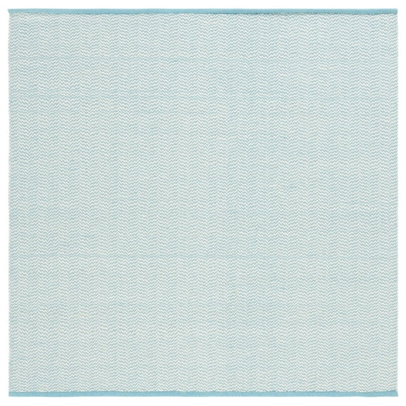 SAFAVIEH Vermont Zavia Chevron Area Rug, Teal/Ivory, 6' x 6' Square